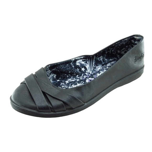 Blowfish Women Sz 6.5 M Black Flat Synthetic Shoes‎ - Picture 1 of 7